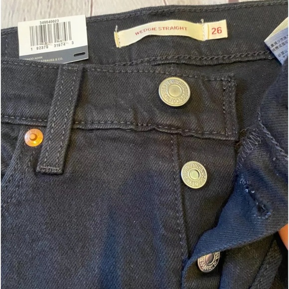 Levi's PremiumWEDGIE STRAIGHT FIT WOMEN'S JEANS; 26x26 Black Sprout - Picture 4 of 12